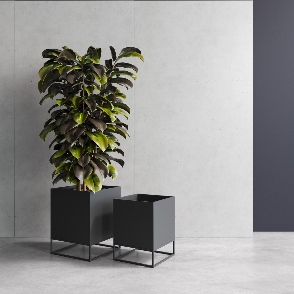 Blumenständer Schwarz - Schwarz, Basics, Metall (32/32/40cm)