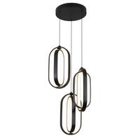 LAMPA WISZĄCA LED NIMA - czarny, Design, tworzywo sztuczne/metal (34/250cm) - Novel