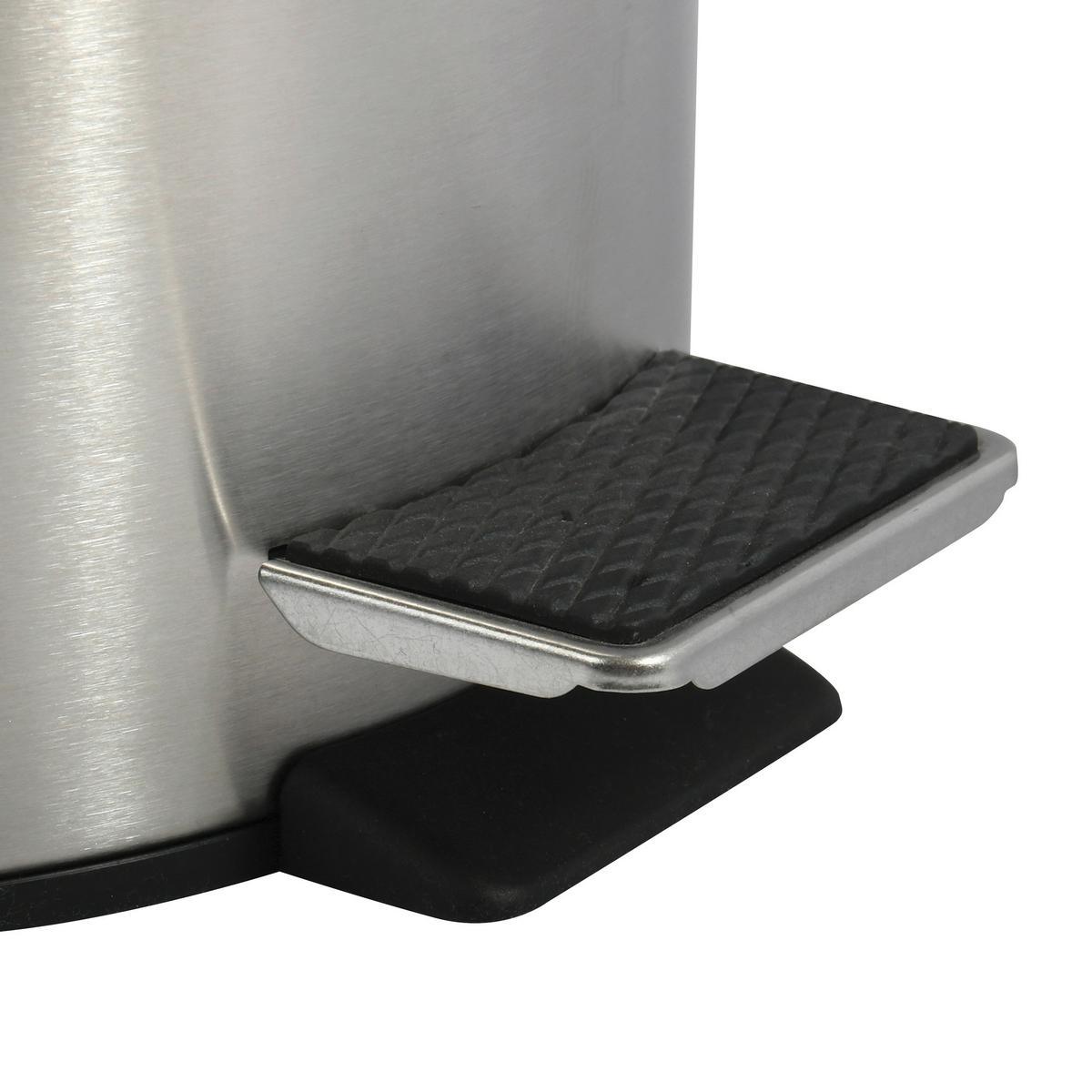 Treteimer 100156 - Edelstahlfarben/Schwarz, Basics, Kunststoff/Metall (25/39/25cm) - Spirella