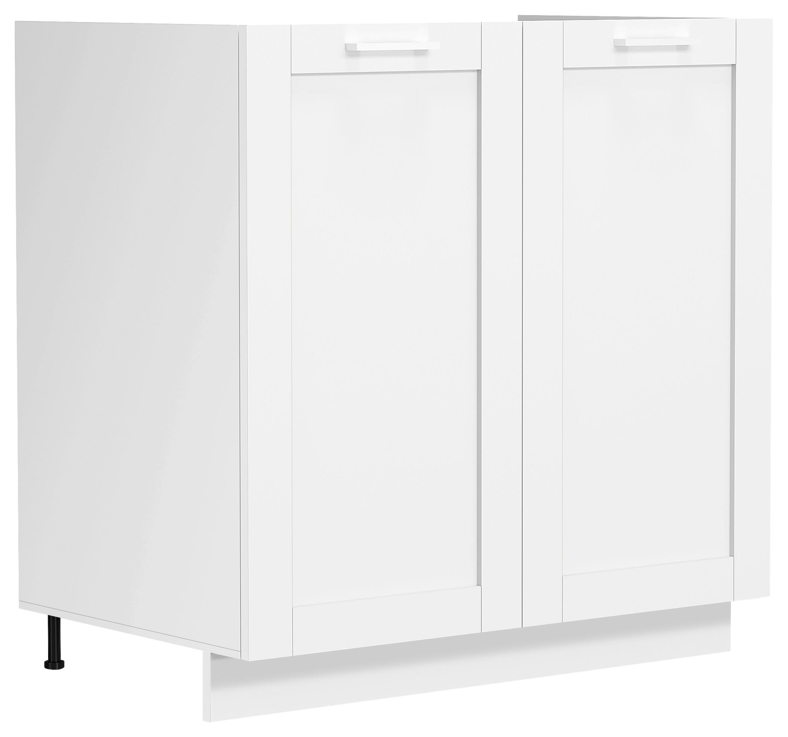 SPÜLENUNTERSCHRANK COLURA - Weiss/Silberfarben, Trend, Holzwerkstoff/Kunststoff (80/82/46cm) - MID.YOU