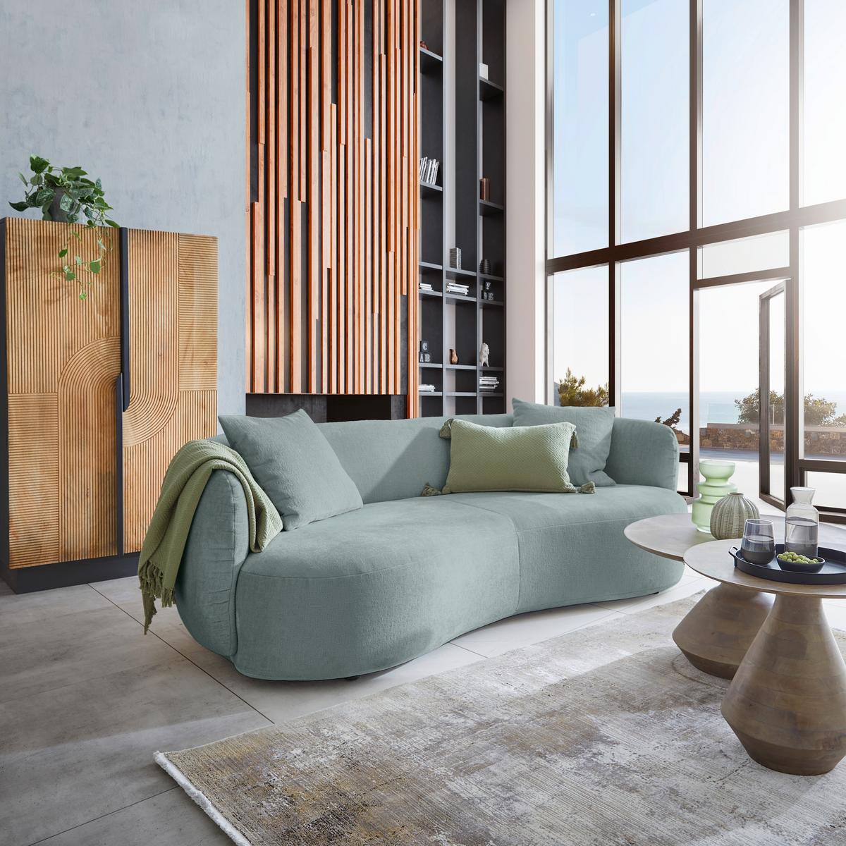 Bigsofa Leonas Blau - Blau/Schwarz, MODERN, Kunststoff/Textil (235/72/110cm) - Premium Living