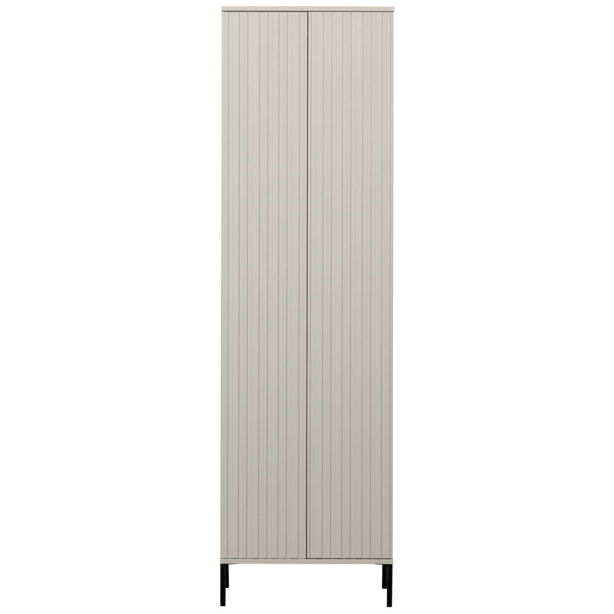 Garderobenschrank Gravure Grau B: 60 cm - Schwarz/Grau, Design, Holz/Metall (60/210/42cm) - Livetastic