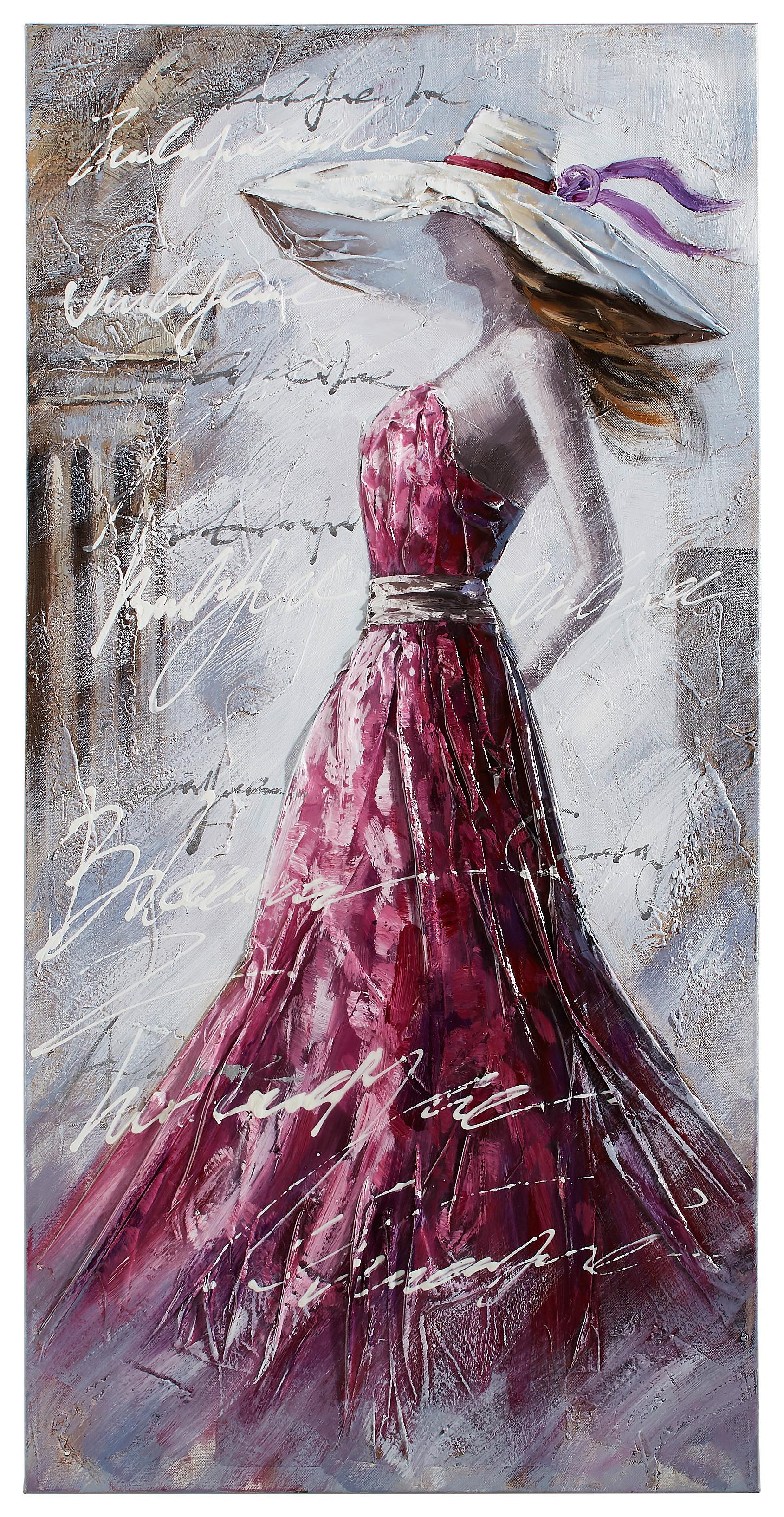 UNIKAT 13SCR0082 - fioletowy/biały, Lifestyle, drewno/tkanina (50/100cm) - Monee