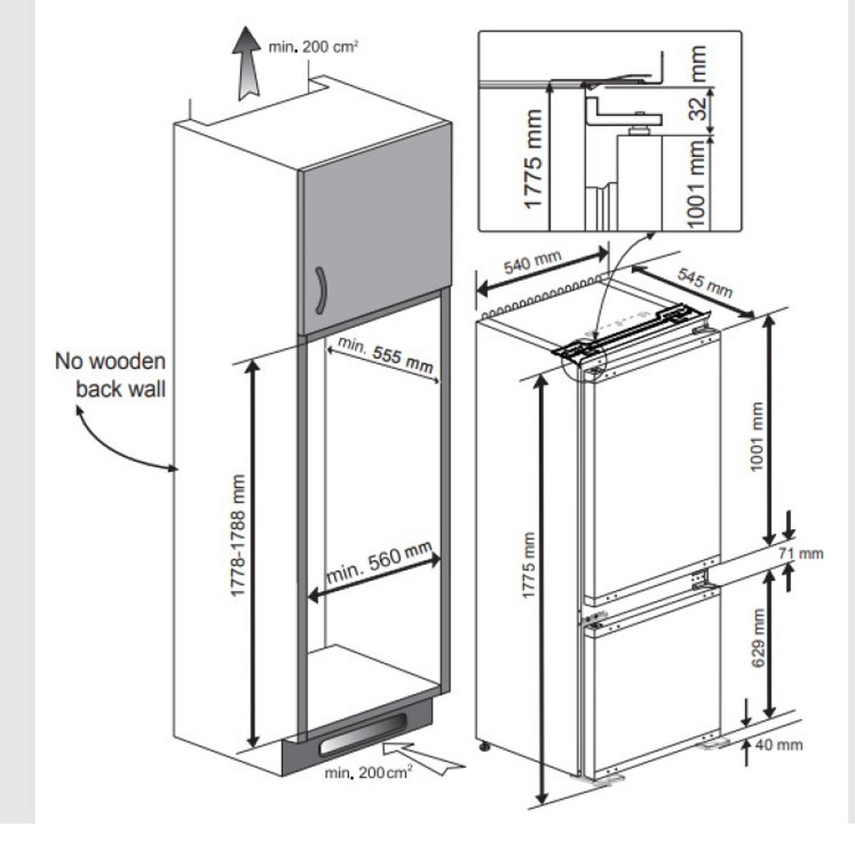 Kühl-Gefrier-Kombination KFIBN32350 Weiß - Weiß, MODERN, Metall (54/177,5/54,5cm) - Elektra Bregenz