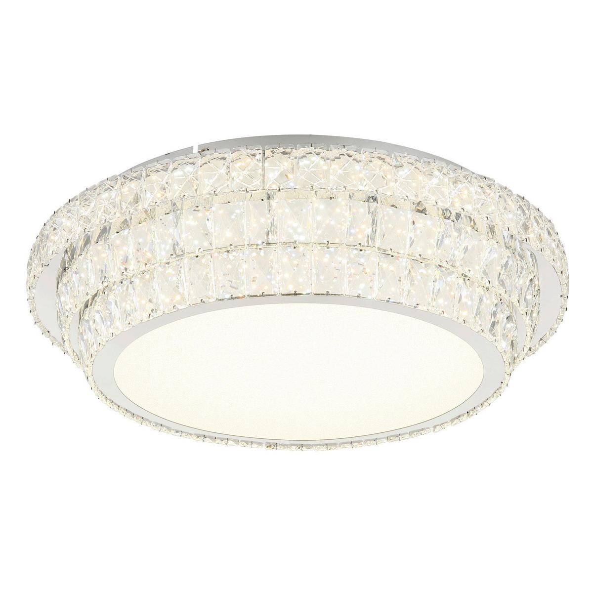 Led Stropna Svjetiljka Boja Kroma, Prozirno - prozirno/boje kroma, Konvencionalno, staklo/metal (60cm) - Globo