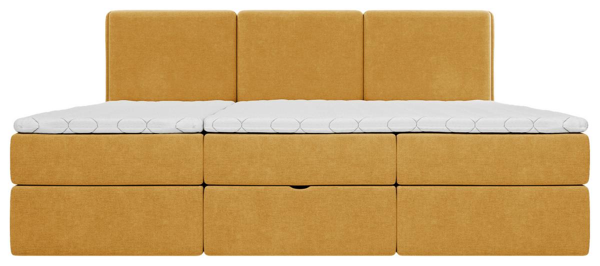 Familienbett Domino Combo Currygelb ca. 240x200 cm - Currygelb/Schwarz, MODERN, Holz/Holzwerkstoff (240/200cm) - MID.YOU