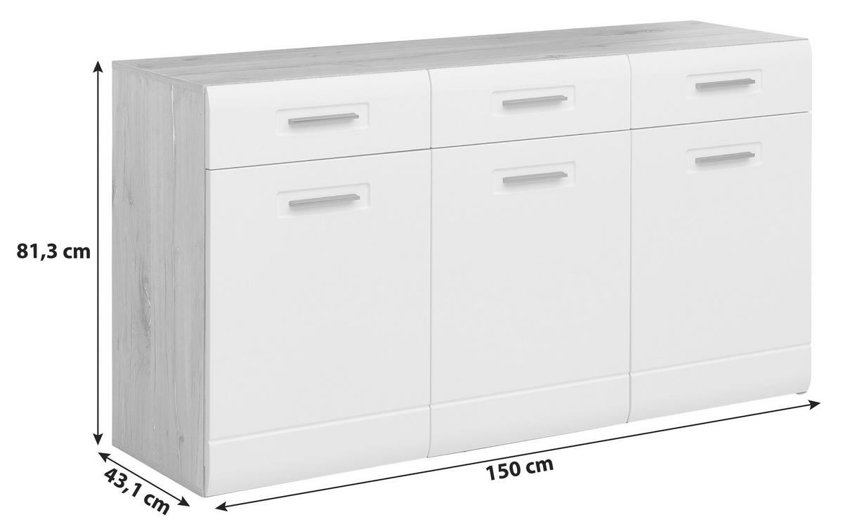 Komoda Auris - Moderno, drvni materijal/plastika (150/81,3/43,1cm) - Mömax