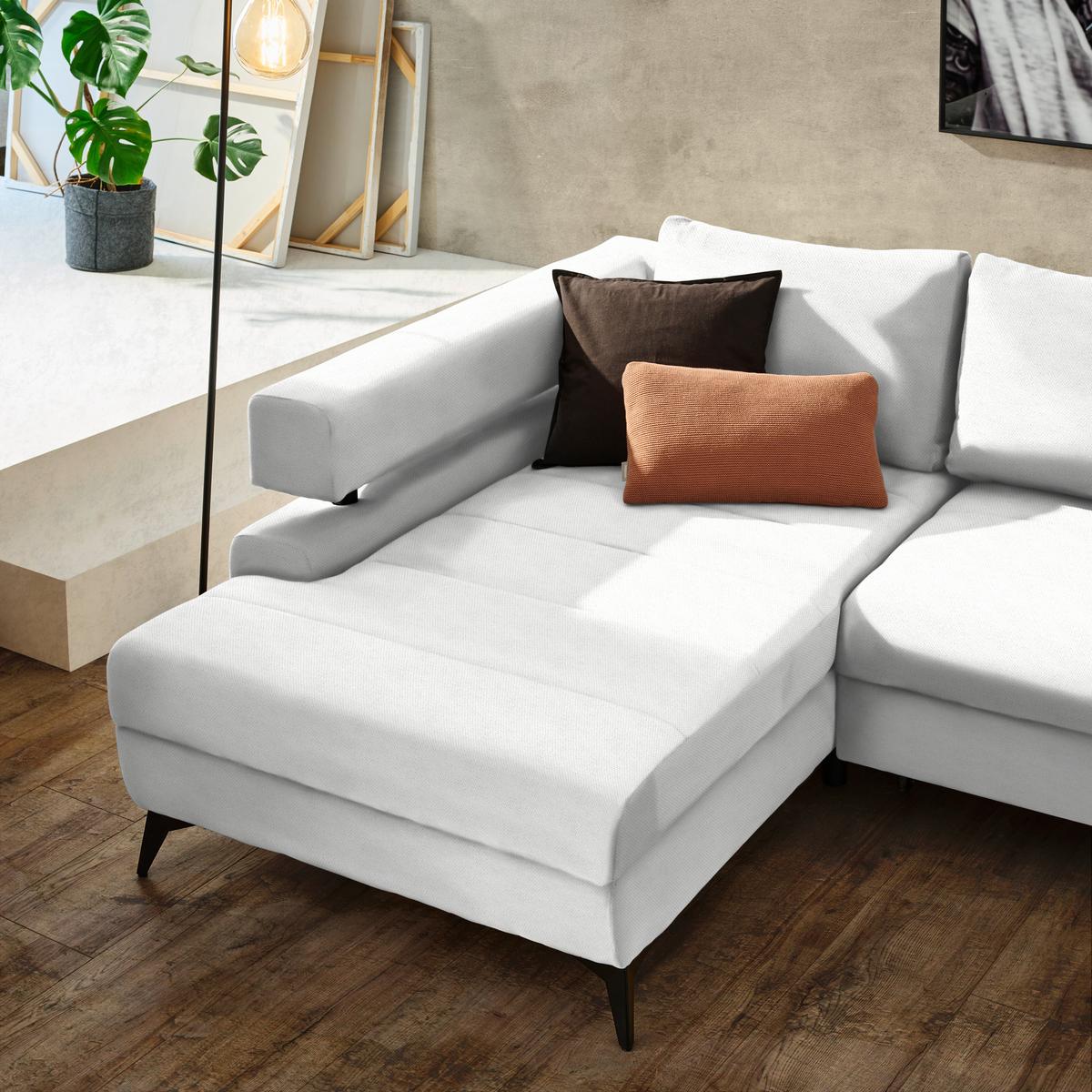 Kutna Garnitura Rosalie - bijela/crna, Konvencionalno, tekstil/metal (184/265cm) - Modern Living