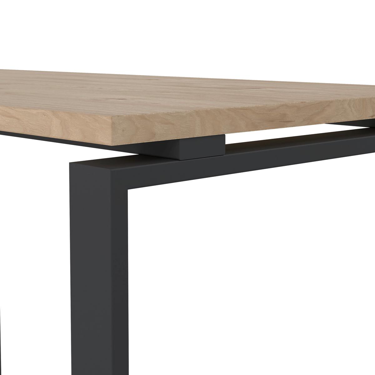 Kotna Pisalna Miza Sign, Siva, Barva Hrasta - siva/barve hrasta, Moderno, kovina/leseni material (150/99,6/75,6cm) - MID.YOU