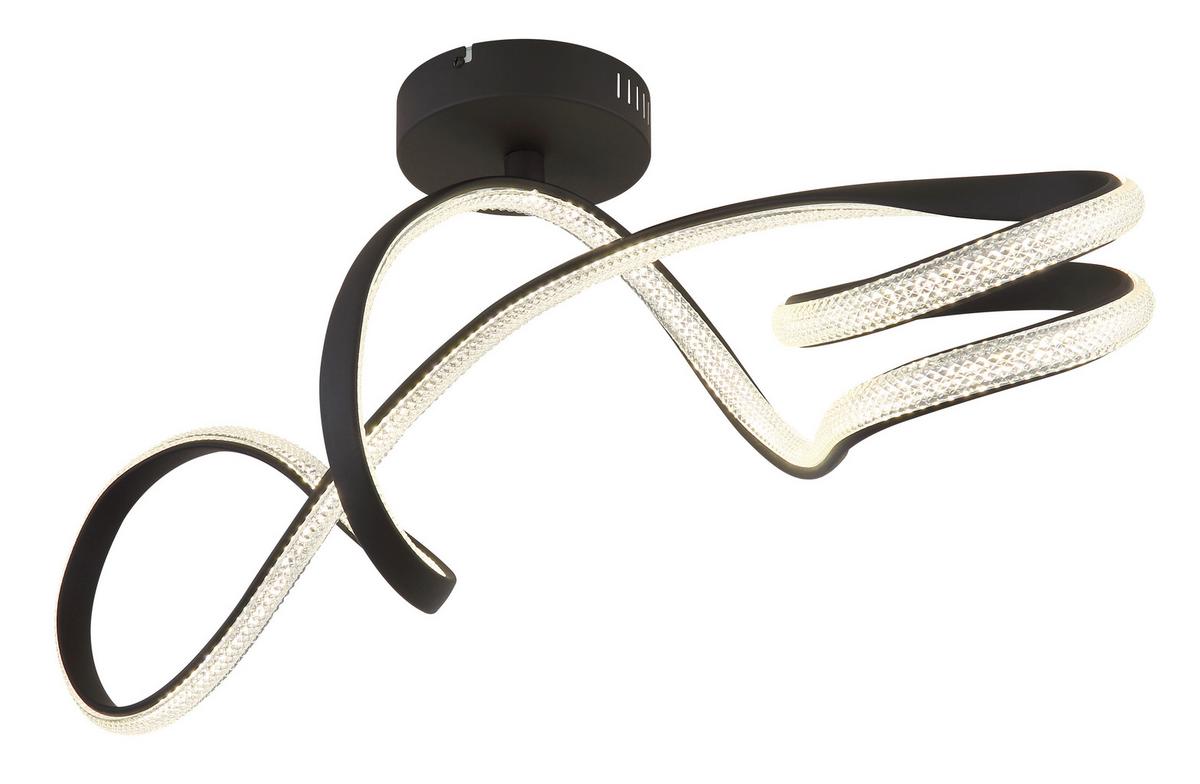 Led Mennyezeti Lámpa 67341ds Swirl - fekete/átlátszó, Design, műanyag/fém (90,8/28/33cm) - Globo