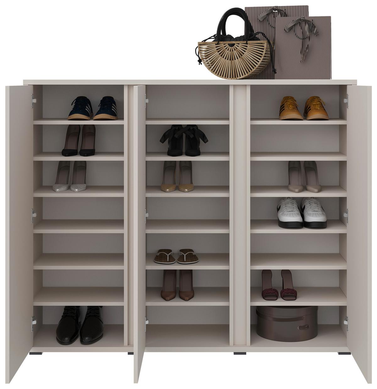 SZAFKA NA BUTY LIV - antracytowy/kaszmir, Konventionell, materiał drewnopochodny/tworzywo sztuczne (145/120/34cm) - Xora