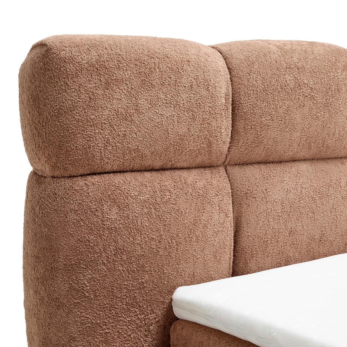 Polsterbett Monte Hellbraun ca. 120x200cm - Hellbraun/Schwarz, KONVENTIONELL, Kunststoff/Textil (120/200cm) - Based