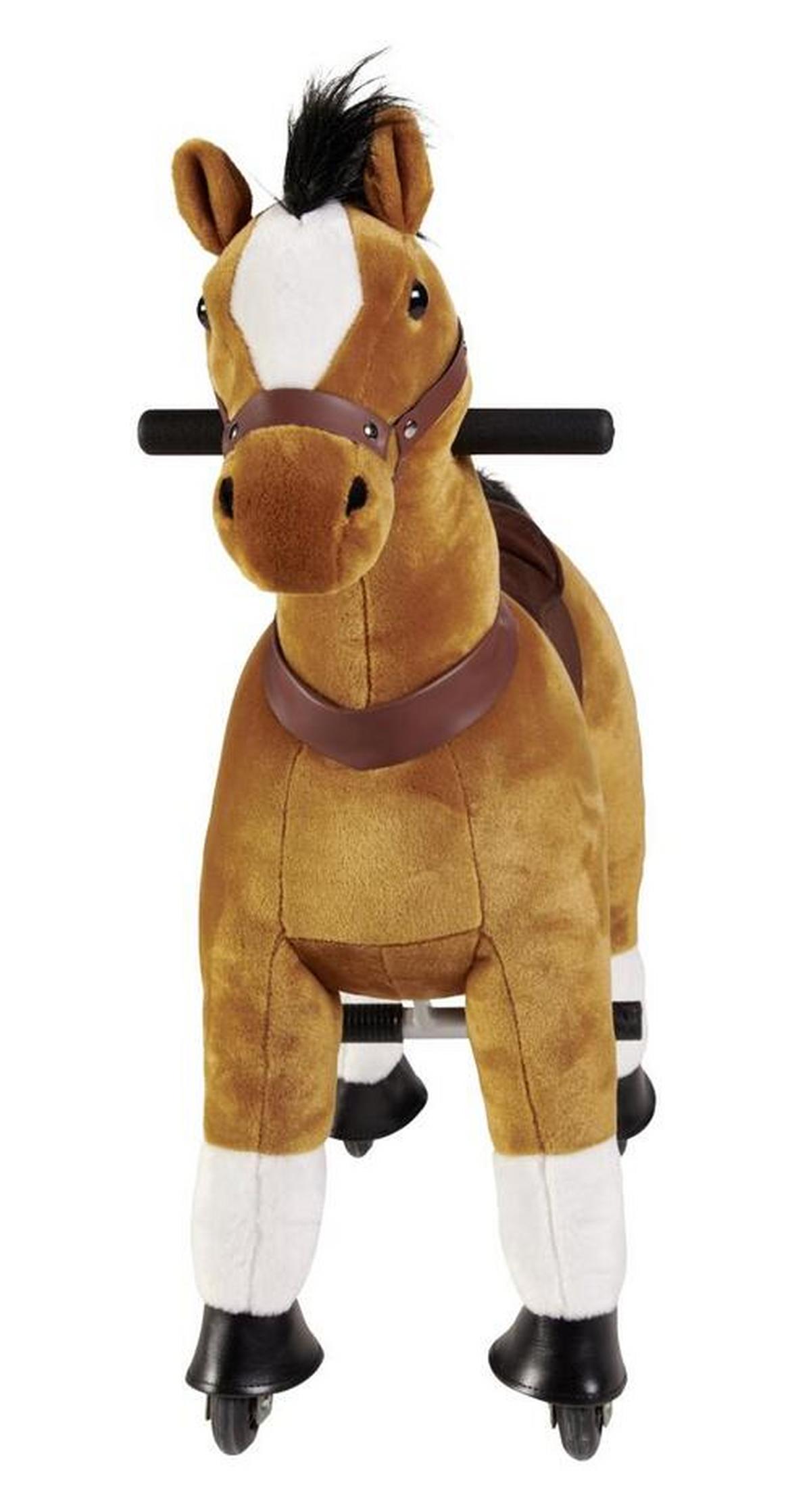 KONIK NA BIEGUNACH GALOPP - brązowy, Trend, metal/tkanina (76/27/85cm) - My Baby Lou