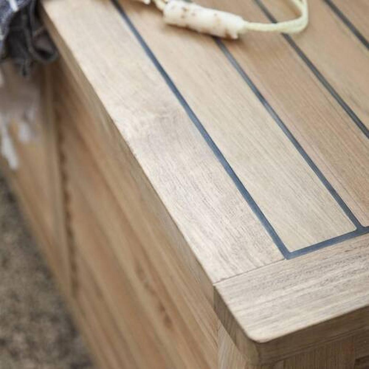 Truhe Classic ca. 90x48x30cm Teakholz - Teakfarben, ROMANTIK / LANDHAUS, Holz (90/48/30cm) - MID.YOU