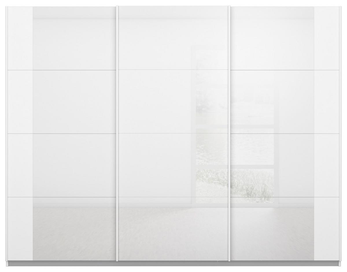Ormar S Kliznim Vratima Artemis - bijela/bijela visoki sjaj, Moderno, staklo/drvni materijal (271/210/62cm) - Modern Living
