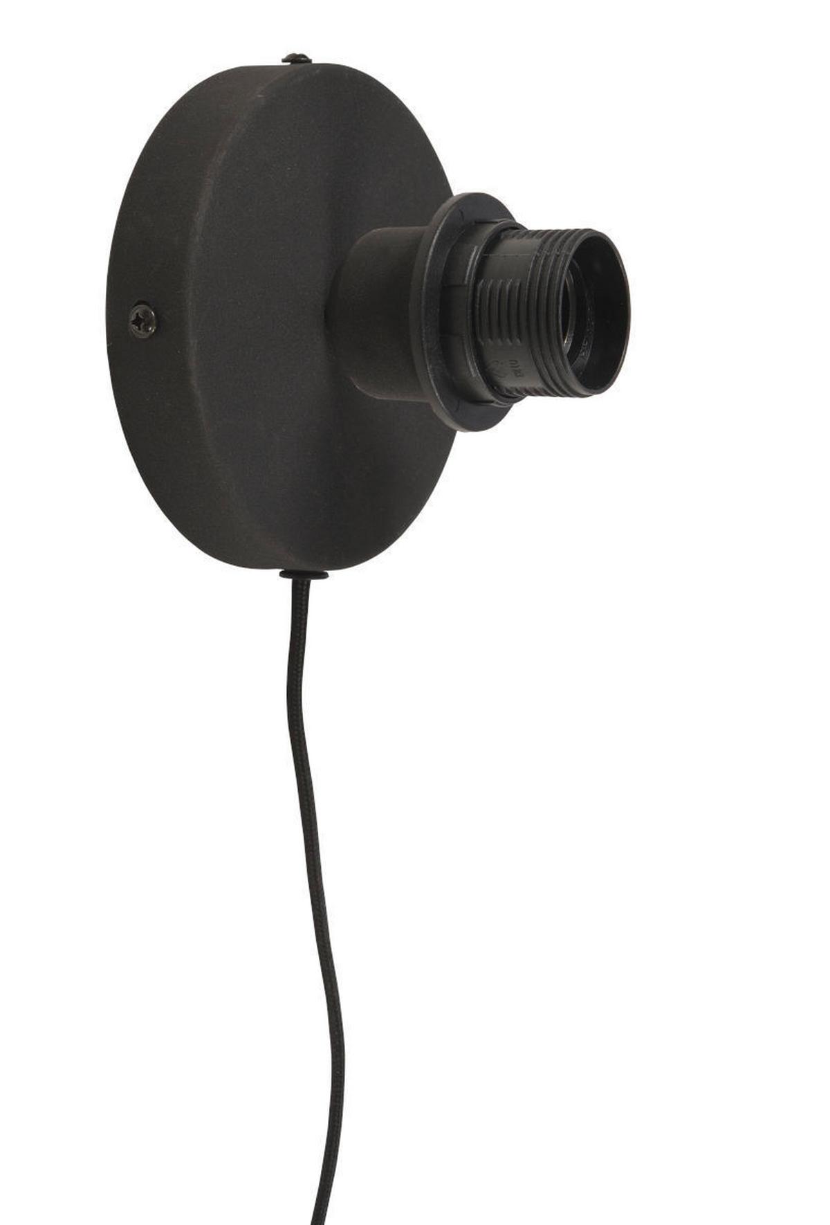 Wandleuchte Bali in Schwarz/Braun max. 40 Watt - Hellbraun/Schwarz, Natur, Naturmaterialien/Metall (47/26cm) - Good & Mojo