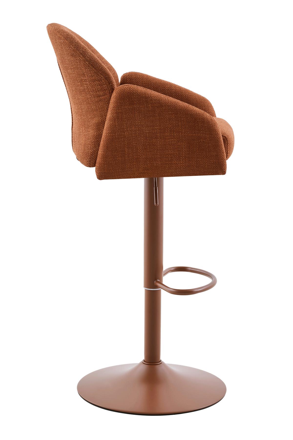 BARHOCKER-SET HOLLY H 2ER-SET - Rotbraun, MODERN, Textil/Metall (53/96-117/57cm) - MID.YOU