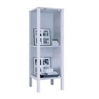 Vitrine Jensol Weiß/Klar - Klar/Weiß, Design, Glas/Holzwerkstoff (33/98/35cm) - Livetastic