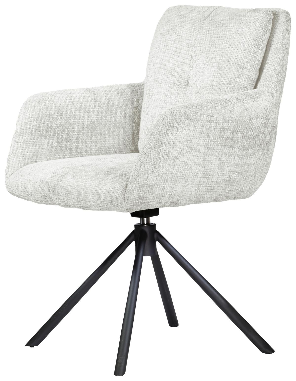 KRZESŁO Z PODŁOKIETNIKAMI JENNY - beżowy/czarny, Design, metal/tkanina (63/84/62,5cm) - Novel