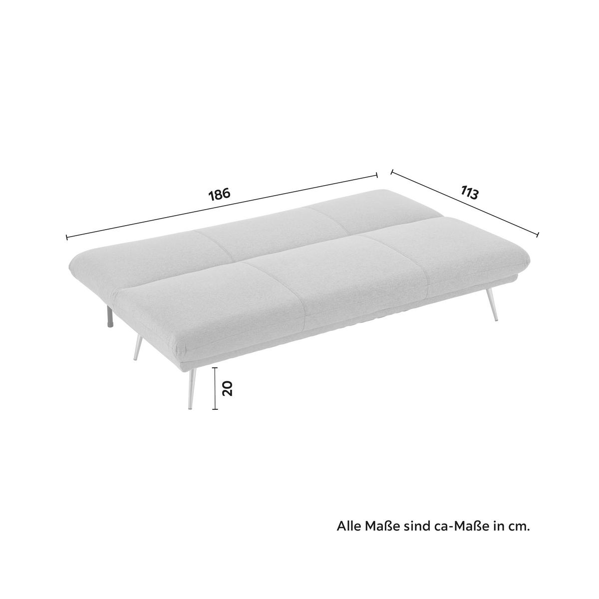 Zofa S Posteljno Funkcijo Ben, Siva - zlate barve/siva, Moderno, kovina/tekstil (186/82/85cm) - Bessagi Home