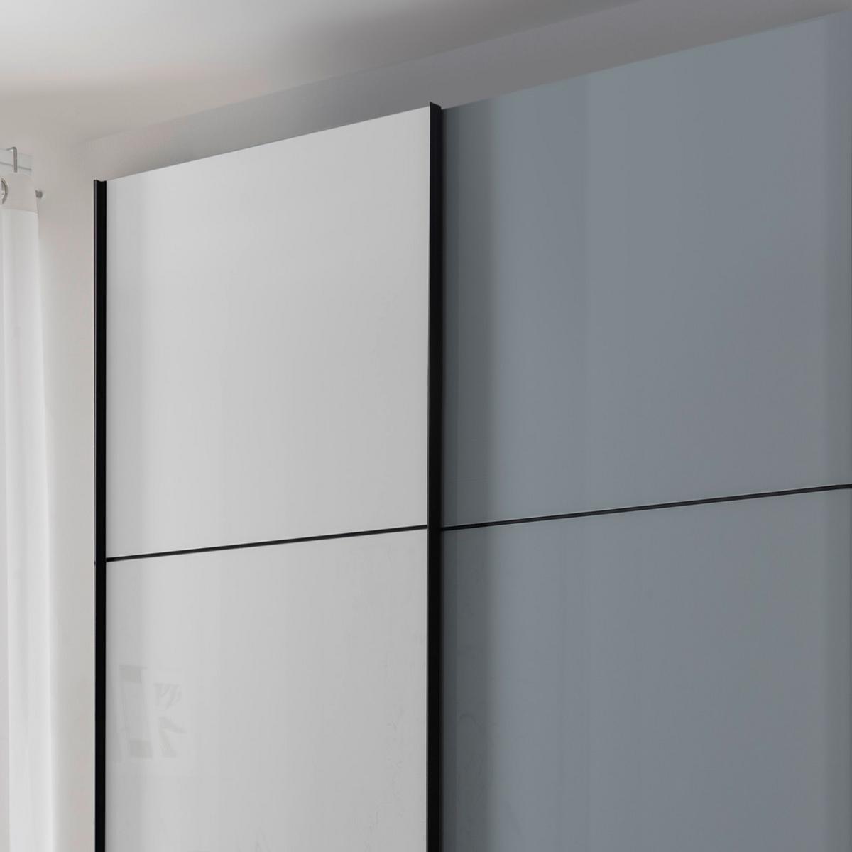 Ormar Sa Staklenim Kliznim Vratima Includo - bijela/tamno siva, Moderno, staklo/drvni materijal (200/222/68cm) - Premium Living