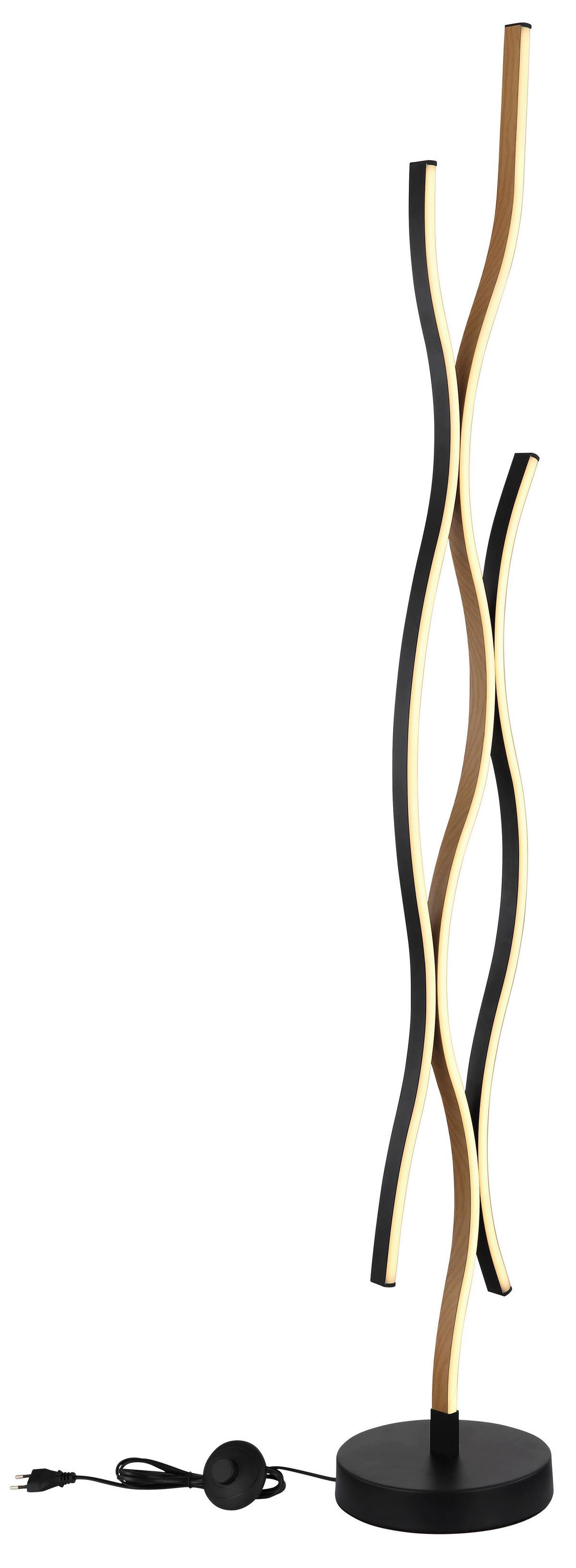 LED-STEHLEUCHTE 67206SW GERONIMO - Dunkelbraun/Opal, Natur, Kunststoff/Metall (20/135cm) - Globo