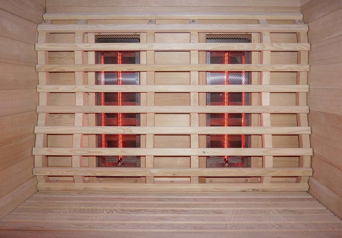 Infrarotkabine Ruby 2 in Braun ca. 120x195x100cm - Naturfarben, Basics, Holz (120/195/100cm) - Sanotechnik