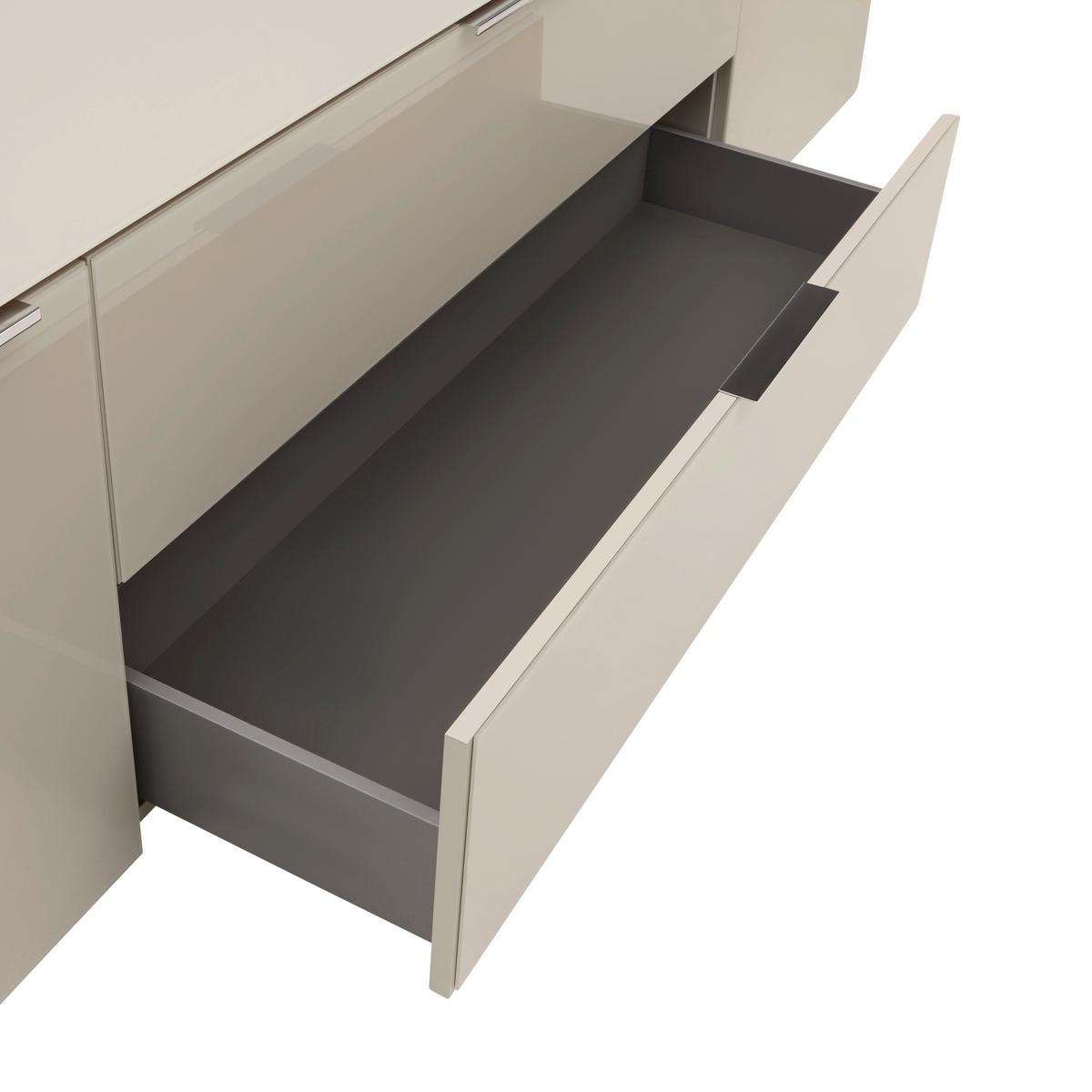 TV-Element Siena Kaschmir - Chromfarben/Kaschmir, MODERN, Glas/Holzwerkstoff (226/55/40cm) - Premium Living