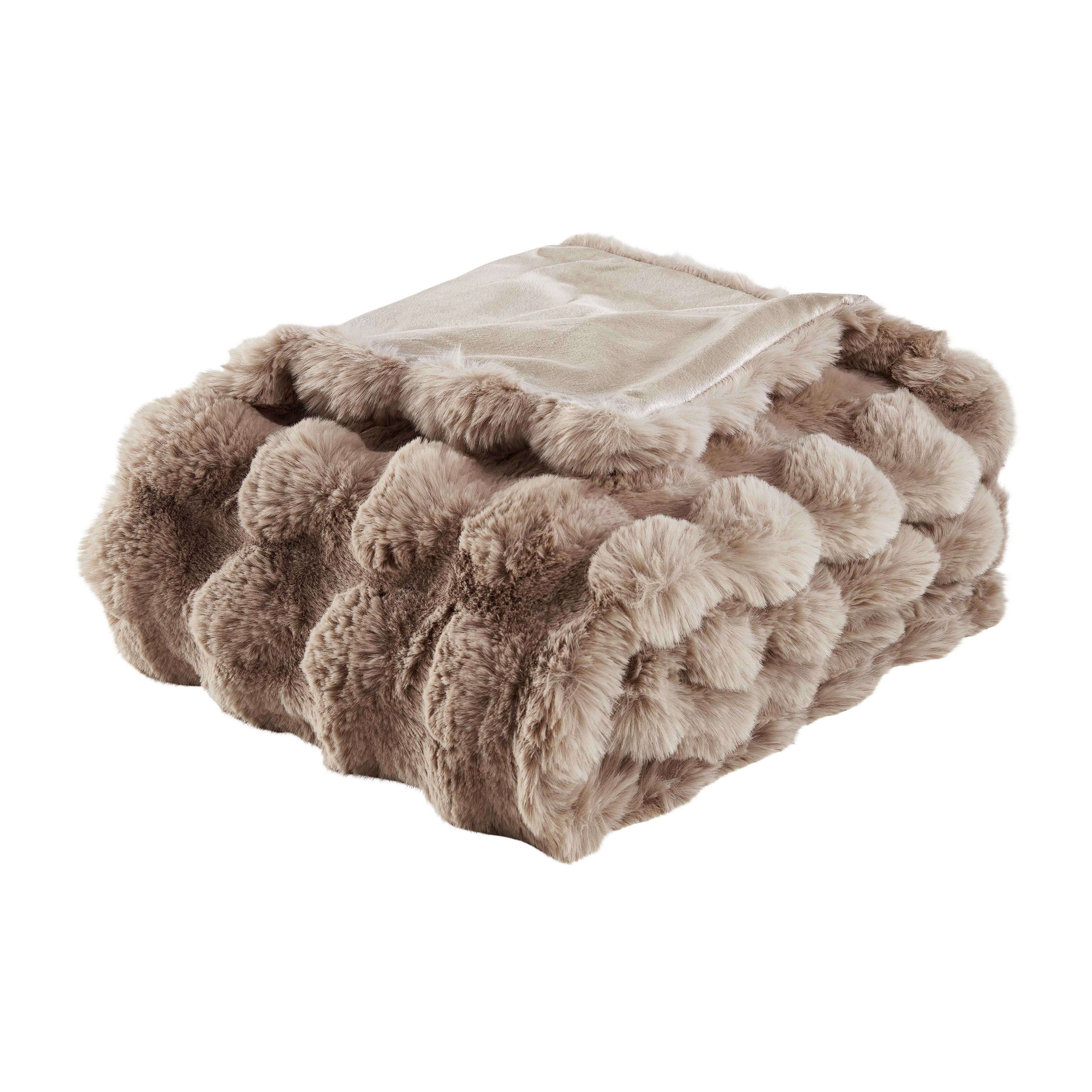 PÄLSPLÄD BELLA - taupe, Modern, textil (130/180cm) - Premium Living
