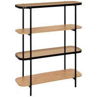 Polica Linea - prirodne boje/crna, Moderno, staklo/drvni materijal (90/120/34cm) - Modern Living