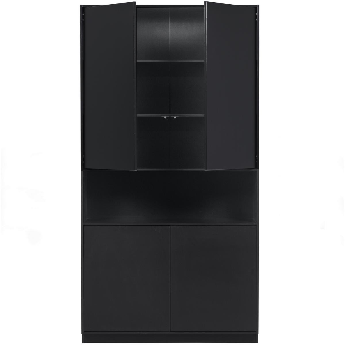 Buffet Finca Schwarz - Schwarz, Design, Holz (110/210/40cm) - Livetastic