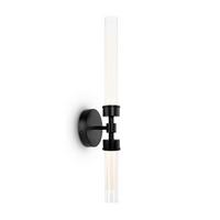 Wandleuchte Stelo Schwarz max. 7 Watt - Transparent/Schwarz, Trend, Glas/Metall (56,6/12/10,8cm) - MAYTONI
