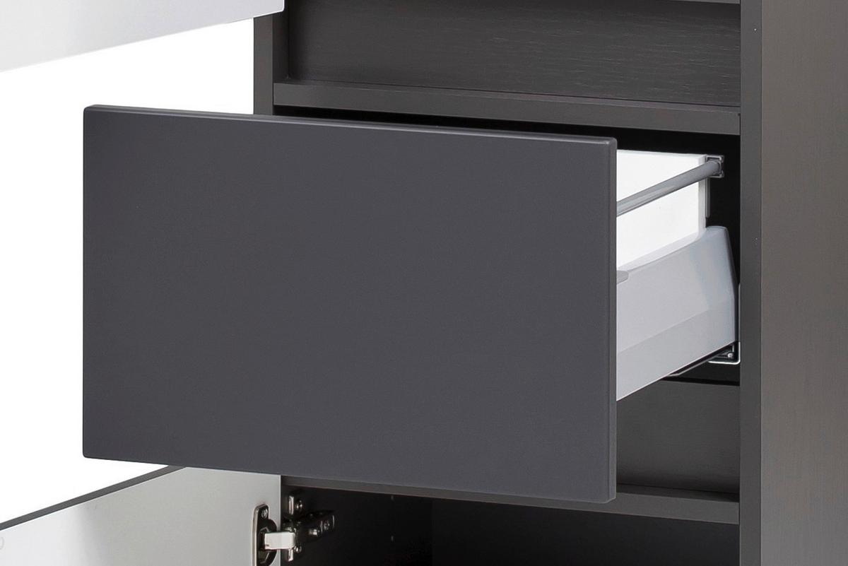 Hochschrank Kopenhagen B: 40 cm Graphitfarben - Silberfarben/Grau, KONVENTIONELL, Holzwerkstoff/Kunststoff (40/180/35cm) - Held