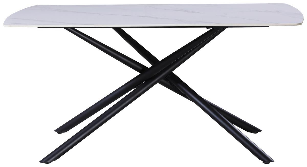 Jedilna Miza Mailand 140, Keramika - črna/bela, Moderno, kovina/keramika (140/75/90cm)