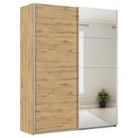 Ormar S Kliznim Vratima Feldkirch - srebrne boje/hrast Artisan, Moderno, drvni materijal/metal (181/229/62cm) - Modern Living