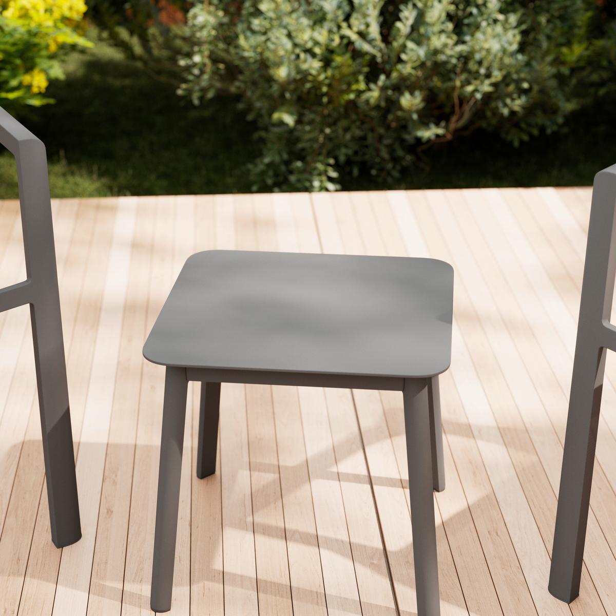Set Za Balkon Sydney, 3-Delno - temno siva/naravne barve, Moderno, kovina/umetna masa (66/68/66cm) - Mömax