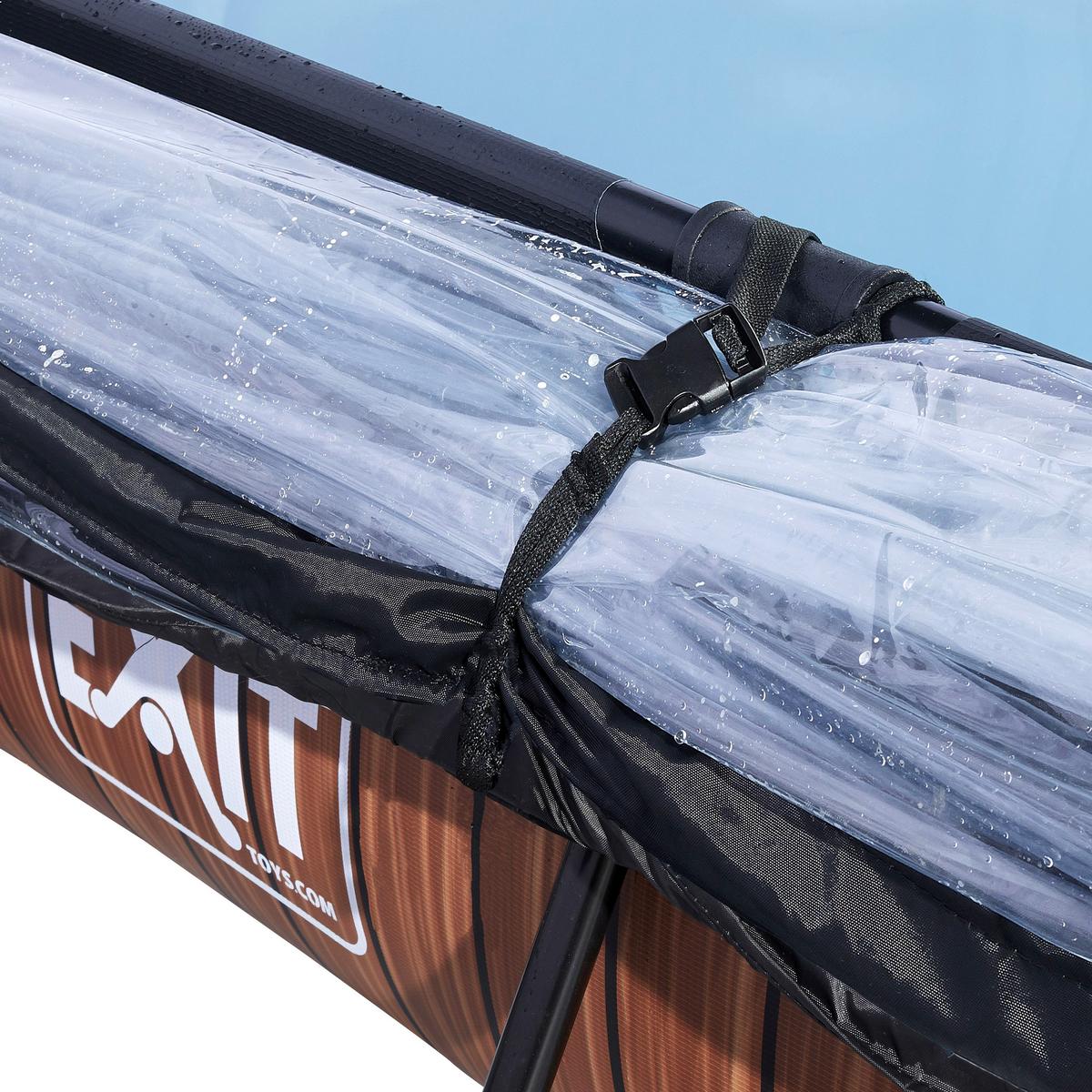 Bazen Exit Wood Pool, 220x150cm - rjava, Konvencionalno, kovina (220/150/65cm) - EXIT Toys