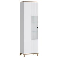 Vitrina Plissee, Bela, Barva Hrasta - Moderno, kovina/steklo (60,8/206,4/40cm) - Mömax
