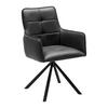 Armlehnstuhl Vincent in Schwarz - Schwarz, MODERN, Leder/Metall (58/87/63cm) - Premium Living