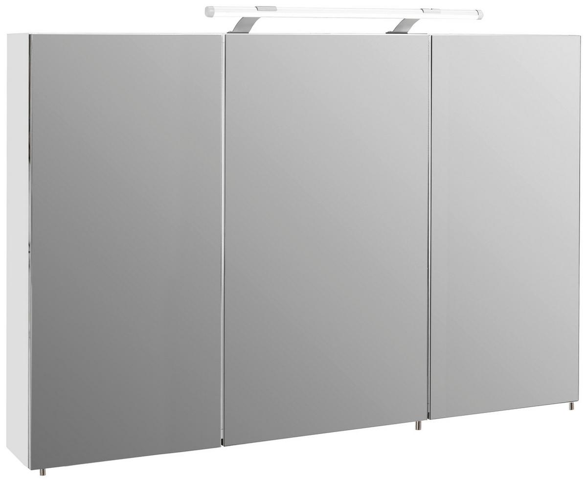 Spiegelschrank in Weiß Hochglanz - Silberfarben, MODERN, Glas/Holzwerkstoff (120/75,7/16cm) - MID.YOU
