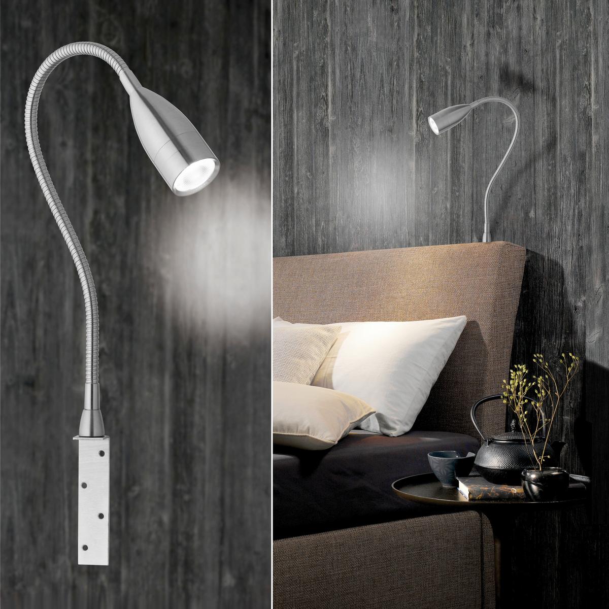 KINKIET LED 30702 STEN - przejrzysty/kolor niklowy, Basics, tworzywo sztuczne/metal (48cm) - Fischer & Honsel