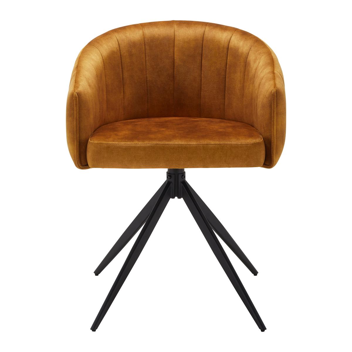 KRZESŁO Z PODŁOKIETNIKAMI DANIEL - czarny/kolor złoty, Modern, metal/drewno (56/77/56cm) - Bessagi Home
