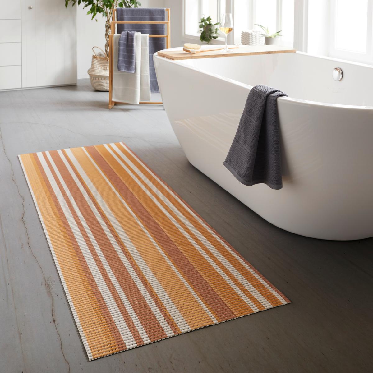 Antirutschmatte Stripe in diversen Farben - Blau/Gelb, Textil (65/180cm) - Modern Living