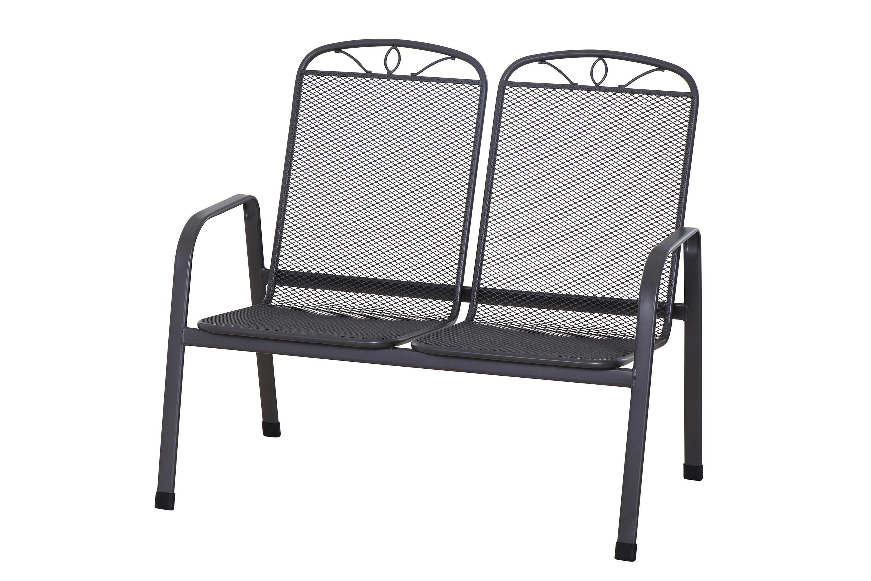 GARTENBANK P23489 - Anthrazit, KONVENTIONELL, Metall (108/94/65cm) - Siena Garden