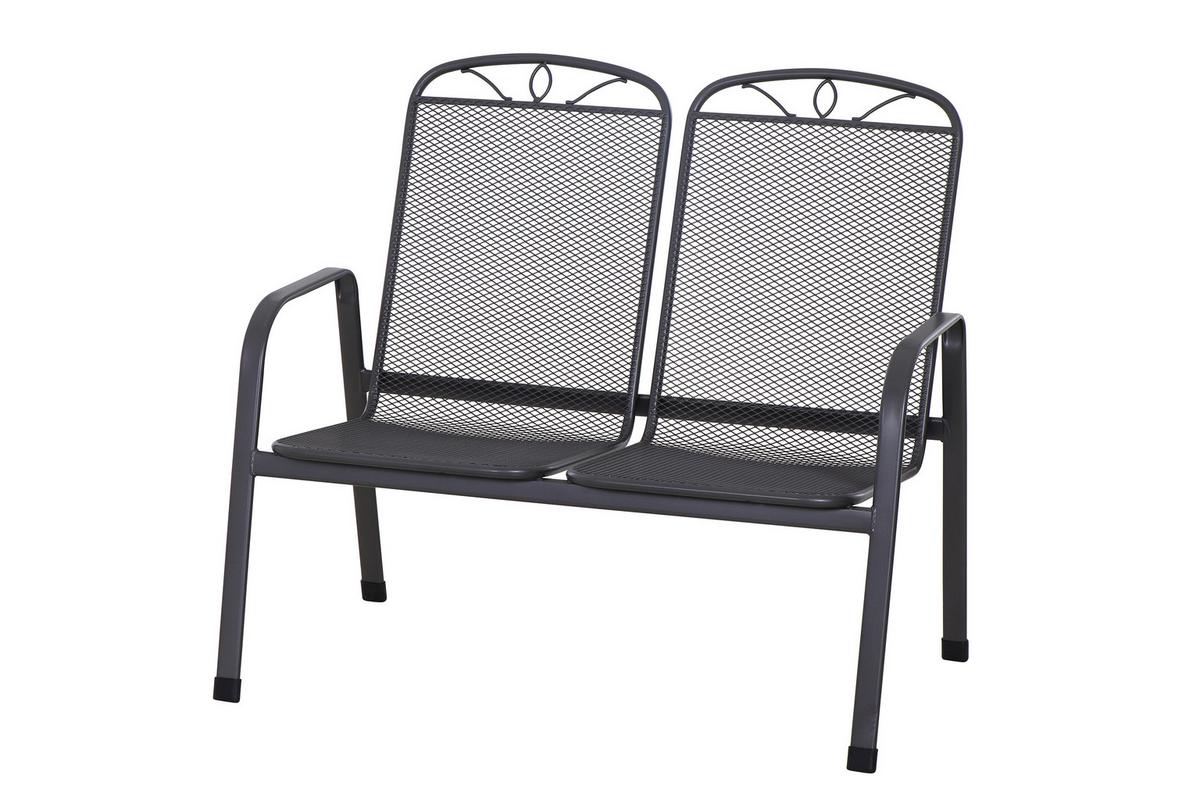 GARTENBANK P23489 - Anthrazit, KONVENTIONELL, Metall (108/94/65cm) - Siena Garden