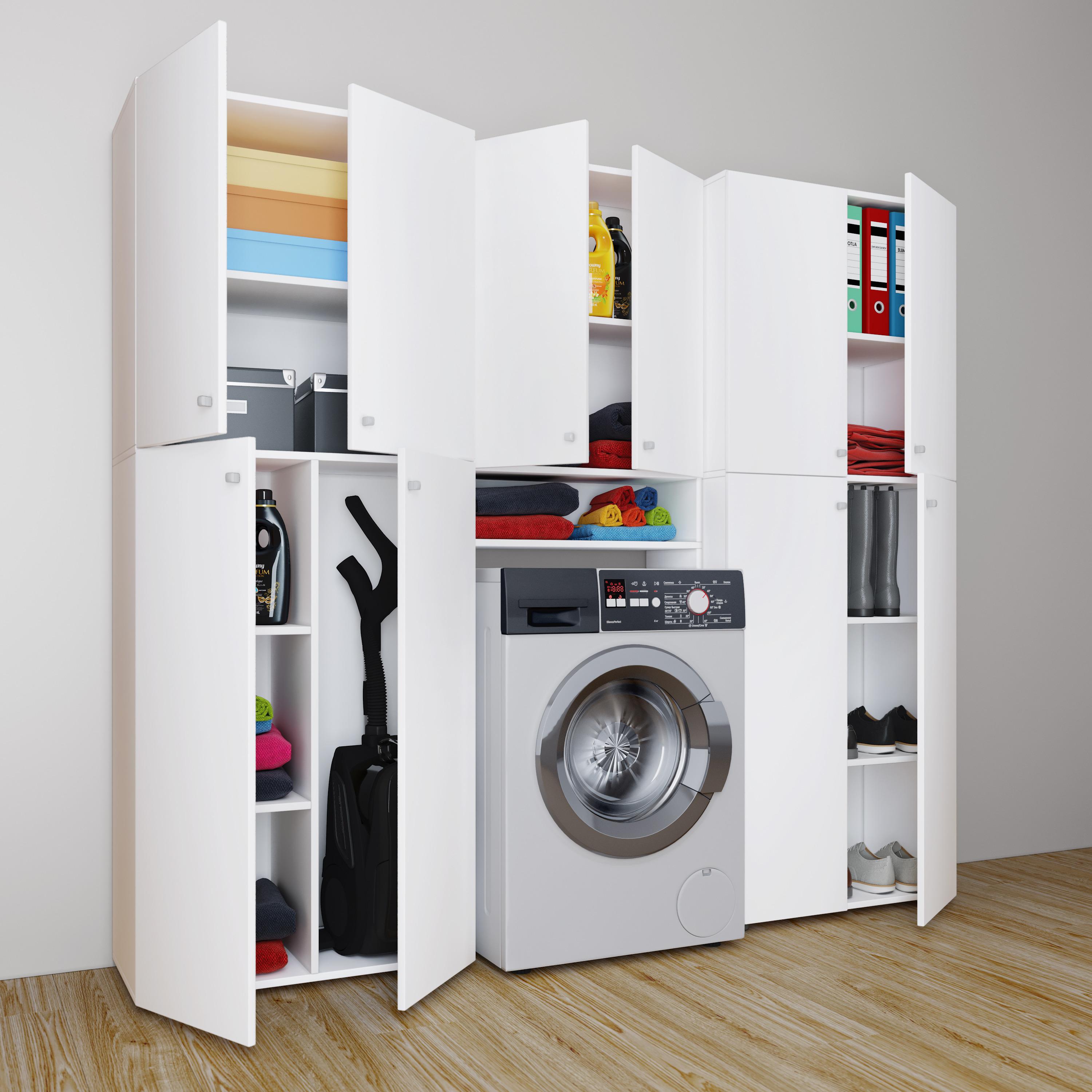 Mehrzweckschrank Lona ca.70x182x37cm Weiß - Weiß, KONVENTIONELL, Holzwerkstoff (70/182/37cm) - MID.YOU