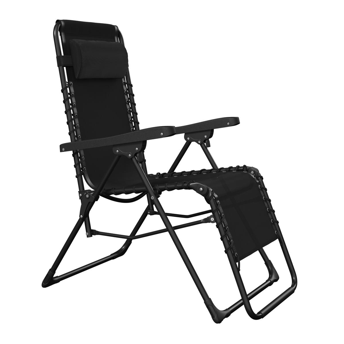 Gartensessel Marcel Schwarz - Schwarz, Basics, Kunststoff/Textil (153/108/63,5cm) - Mömax