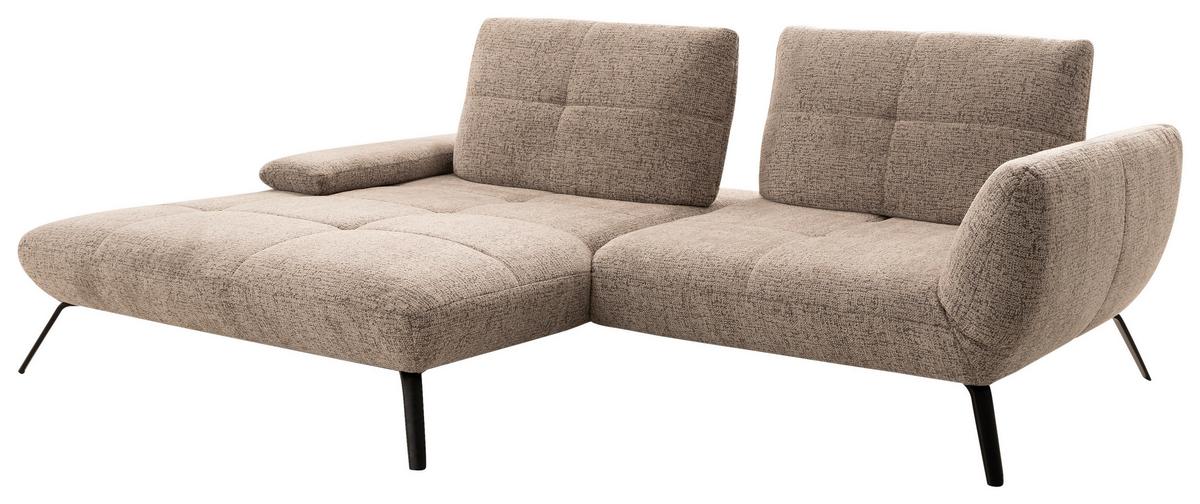 Wohnlandschaft Trendy Plus links Taupe/Beigebraun - Taupe/Beigebraun, MODERN, Textil (273/207cm) - Premium Living