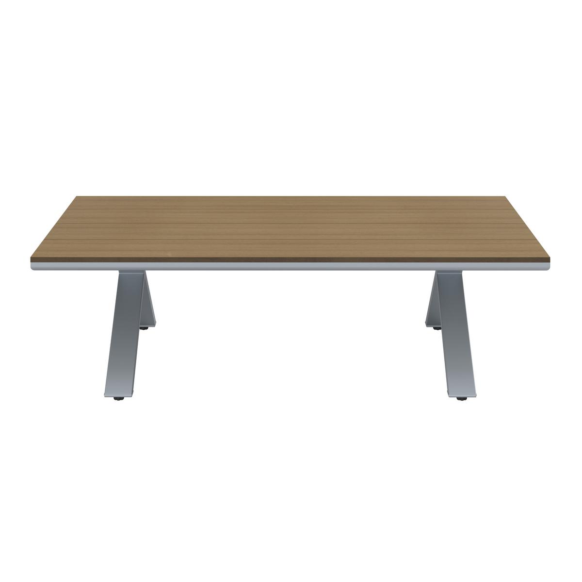 Loungegarnitur Sofia Hellgrau Outdoorstoff/Metall +Abdeckung - Hellgrau/Naturfarben, MODERN, Kunststoff/Textil (221/67/80cm) - Bessagi Garden