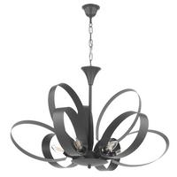 Kronleuchter Serena Grau max. 6 Watt - Grau, Design, Metall (75/115cm)